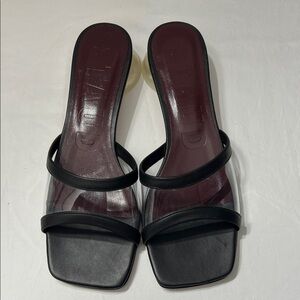 STAUD Black and Clear Women's sandal